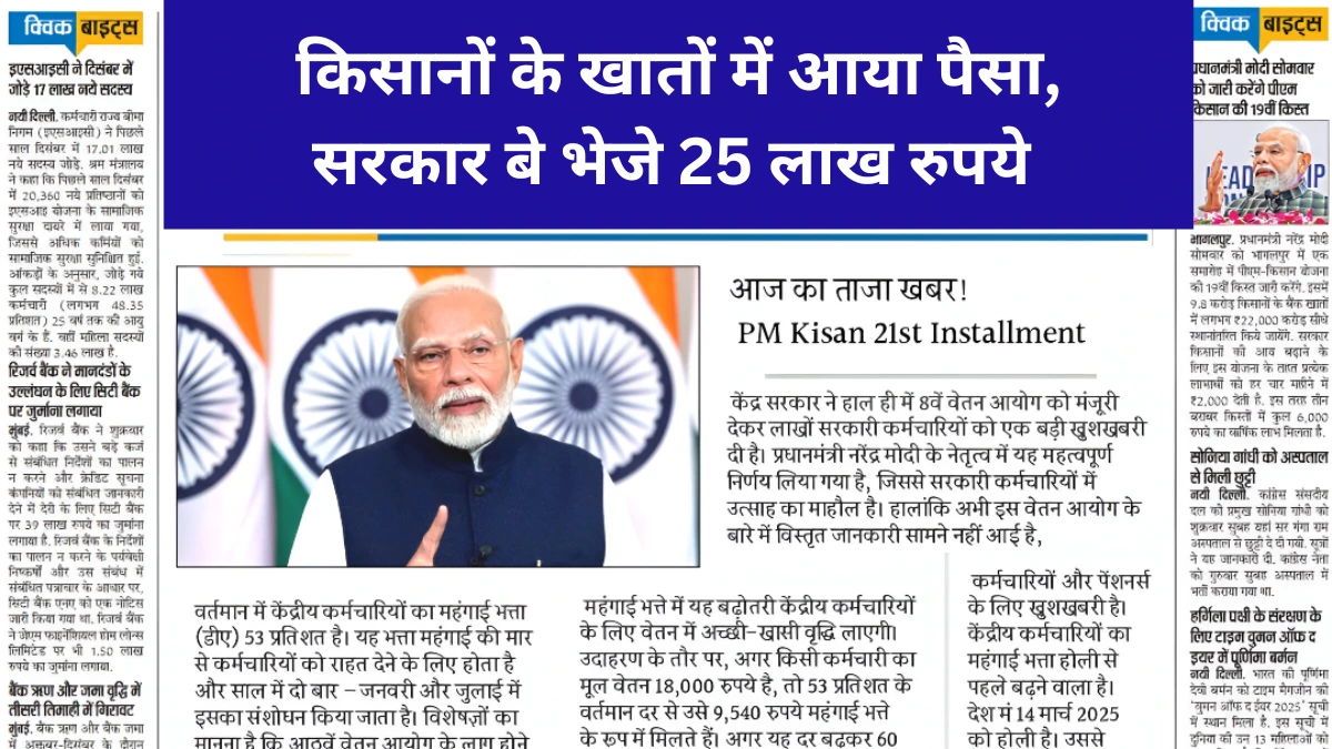 PM Kisan 21th Installment date 2025